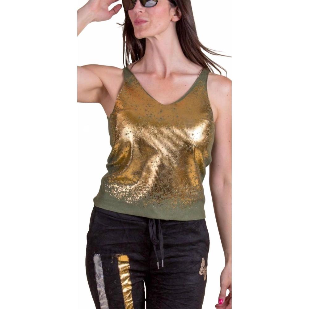 NEW GIGI MODA orsa v-neck tank top in olive
